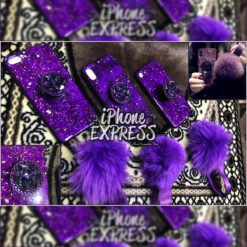 Retro PURPLE iPhone case with Stones grip and Furball Belt