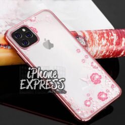 Alternative view of FLOWER PATTERN ROSEGOLD ELECTROPLATED RHINESTONES iPhone COVER