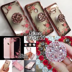 FLOWER PATTTERN ROSE GOLD ELECTROPLATED RHINESTONES COVER with Stones GRIP