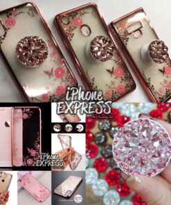 FLOWER PATTTERN ROSE GOLD ELECTROPLATED RHINESTONES COVER with Stones GRIP