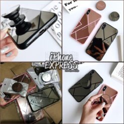 New Mirror iPhone case with Smile Print Phone Grip holder