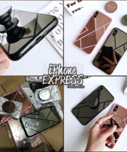 New Mirror iPhone case with Smile Print Phone Grip holder