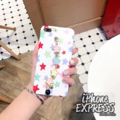 Silicon Printed iPhone case with star tassel chain