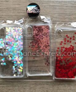 Alternative view of iPhone Dynamic moving Love heart red pink silver Glitter liquid cover soft sides case in Pakistan