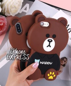 HAPPY SAD 3D silicon Teddy Bear iPhone Case