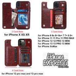 Alternative view of Luxury Wallet Leather Phone Case Magnetic Buckle Card Slot Stand