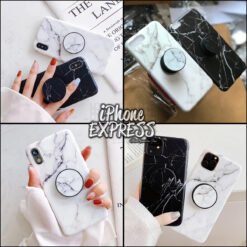 New BLACK AND WHITE Marble iPhone Case with FREE Grip Holder