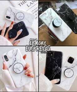 New BLACK AND WHITE Marble iPhone Case with FREE Grip Holder
