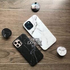Alternative view of New BLACK AND WHITE Marble iPhone Case with FREE Grip Holder
