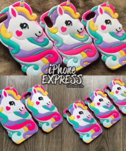 Fancy colorful 3D SILICON Unicorn iPhone Case Cover