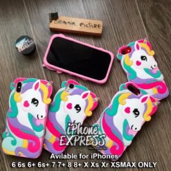 Alternative view of Fancy colorful 3D SILICON Unicorn iPhone Case Cover