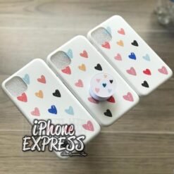 Alternative view of Cute White case with Colorful Little Hearts !!! Case material SOFT Silicon