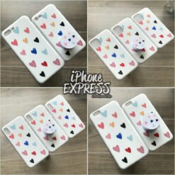 Cute White case with Colorful Little Hearts !!! Case material SOFT Silicon