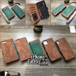 Alternative view of Elegant Retro Green Blue Coffee - Red Charcoal Magnetic Flip Wallet Leather iPhone Cover