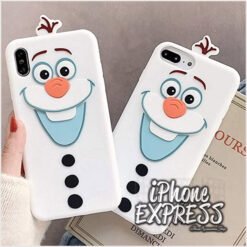 Alternative view of 3d silicon Snowman protective soft case in Pakistan for iPhones