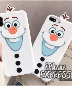 Alternative view of 3d silicon Snowman protective soft case in Pakistan for iPhones