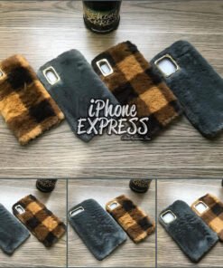 Alternative view of Grey and Brown Check Fur Cases for iPhone in Pakistan