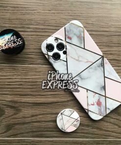 Alternative view of New Abstract Marble iPhone case with electroplated golden layer High Quality silicon Case With free matching holder