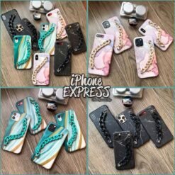 New Classic Marble iPhone case with bracelet chain High Quality imported silicon Case