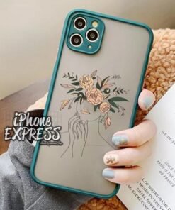 Alternative view of Dark Green Borders Soft Sides case with Feelable Pretty Retro Print iPhone Cases