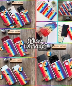 New ColorFul RAINBOW iPhone Case Silicon Soft case (Covers completely) with free Matching POP holder