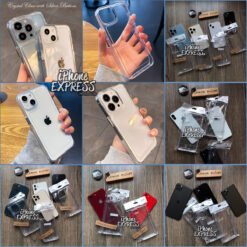 Alternative view of Crystal Clear Hybrid Transparent Thick AntiShock soft sides iPhone Protective Case with Acrylic back with silver buttons