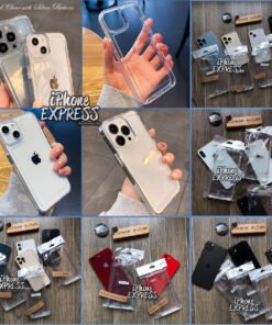 Alternative view of Crystal Clear Hybrid Transparent Thick AntiShock soft sides iPhone Protective Case with Acrylic back with silver buttons