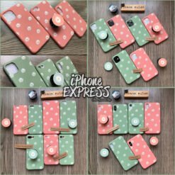 Mild Green Orange with White Daisy flowers Case !!! Case material SOFT Silicon with free matching holder