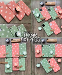 Mild Green Orange with White Daisy flowers Case !!! Case material SOFT Silicon with free matching holder