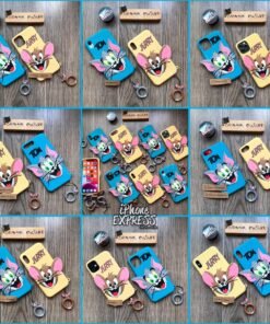 Alternative view of 3D silicon Fancy Cat and Mouse AKA T0M and J3rry with ring holder