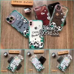 Cute Panda Exquisite thick transparent Camera Protection Case for iPhones