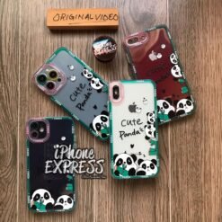 Alternative view of Cute Panda Exquisite thick transparent Camera Protection Case for iPhones