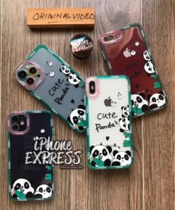 Alternative view of Cute Panda Exquisite thick transparent Camera Protection Case for iPhones