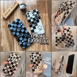 Classy Thick Bumper Happy Smile Checkers iPhone case in Pakistan