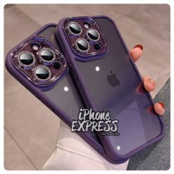 PURPLE Soft sides iPhone Protective Case with Acrylic back and Classy Camera Protection
