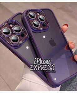 PURPLE Soft sides iPhone Protective Case with Acrylic back and Classy Camera Protection