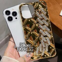 Alternative view of New Titan Series Stones bling Bracelete Purple and Golden Cubes Case for iPhones