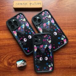 Black Cat soft silicon Thick Protective bumper Case for iPhones