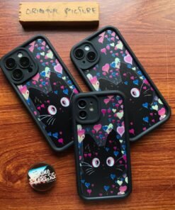 Black Cat soft silicon Thick Protective bumper Case for iPhones